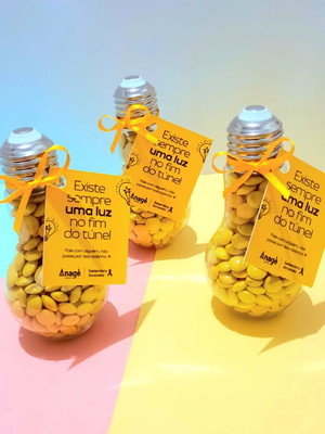 Baleiro lâmpada com doces- setembro amarelo