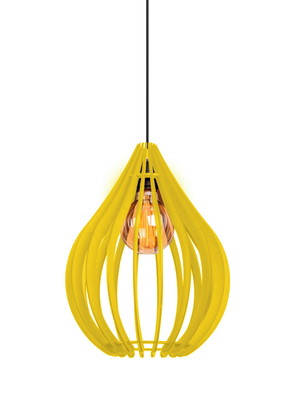Pendente suíça, modelo gota 27 x 39cm, luminária de madeira