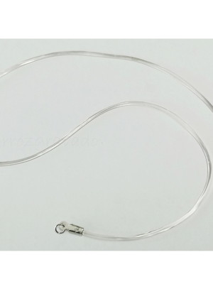 Colar silicone 120 cm, sem pingente,avulso,fecho