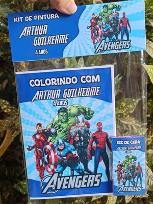 Kit de colorir personalizado vingadores