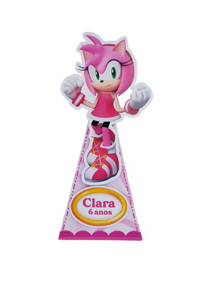 Caixa pirâmide personalizada amy rose/ sonic