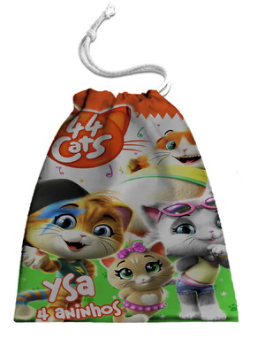 Sacolinhas 44 gatos personalizada 15x20cm - mod 01