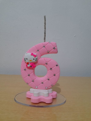 Vela de aniversário - hello kitty