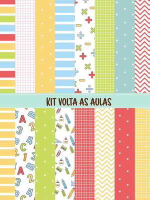 Kit digital volta as aulas material escolar + bonequinhos