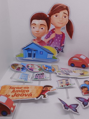 Topo de bolo pedrinho e sophia jw