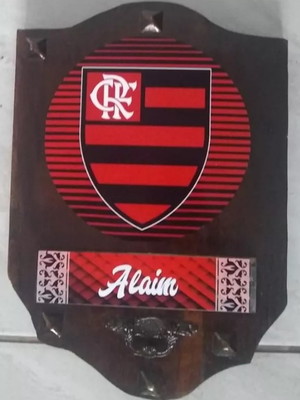 Placa decorativa time futebol personalizada seu nome madeira