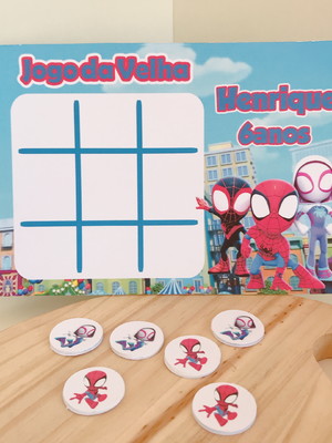 Jogo da velha lembrancinha spider e seus amigos