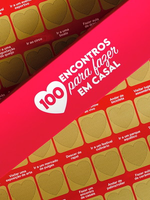 Pôster raspadinha 100 encontros para casal sem moldura
