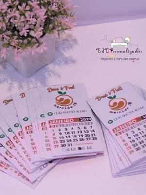 Mini calendário 2024 com imã, personalizado, kit com 12