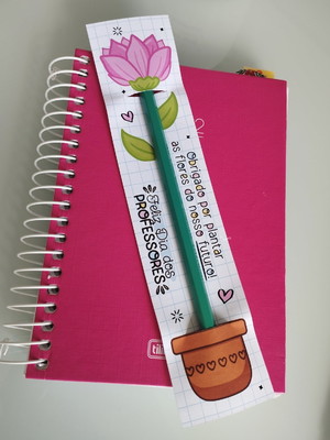 Cartão com lápis personalizado dia dos professores