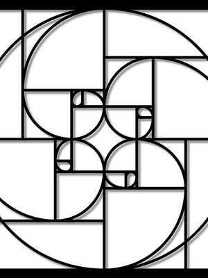 Aplique de parede vazado mdf sequencia fibonacci 30cm