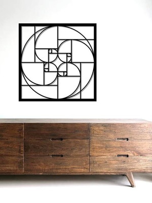 Aplique de parede vazado mdf sequencia fibonacci 100x100cm