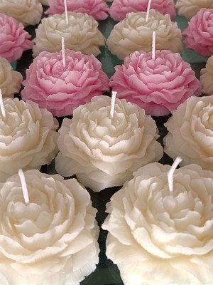 Vela decorativa flor grande 50 unidades promoção atacado