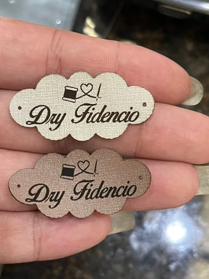 Etiqueta couro placa personalizada croche sousplat 30 un