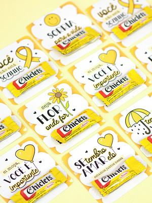 Card com chiclete- setembro amarelo