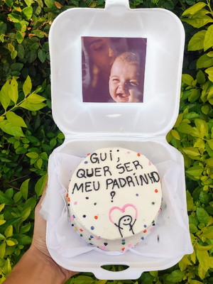 Bento cake convite para padrinhos