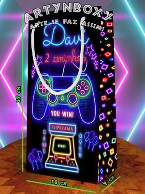 Sacolinha personalizada ,tema games, video game