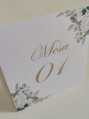 Numeração de mesa para casamento folhagem