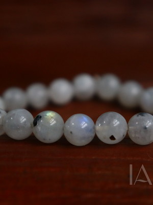 Pulseira pedra da lua verdadeira 8mm