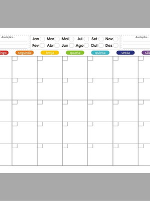 Quadro para planejamento mensal planner mod04 67 x 50 cm