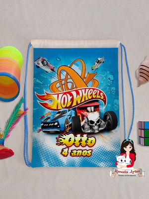 Mochila brinquedos retrô tema hot wheels 2