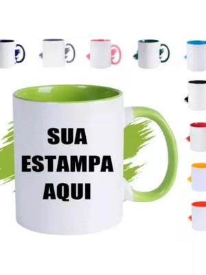 Caneca colorida personalizada