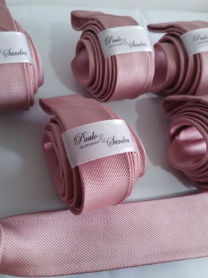 Gravata rosa chá personalizada