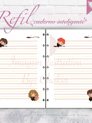 Refil caderno de disco a5 personalizado harry potter