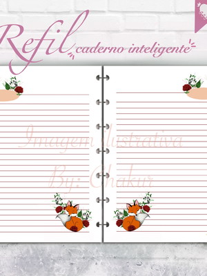 Refil caderno de disco a5 personalizado raposa