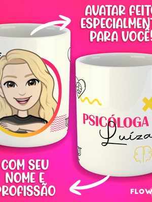 Caneca psicólogo - com seu avatar!
