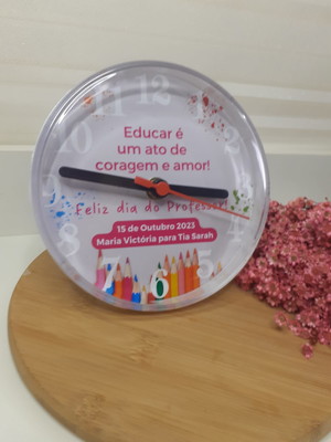 Relógio personalizado em acrilico 14cm