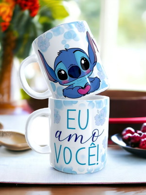 Caneca eu amo você lilo stitch 325ml