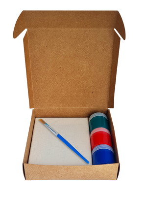 Lembrancinha estojo kraft com kit pintura - tema carros