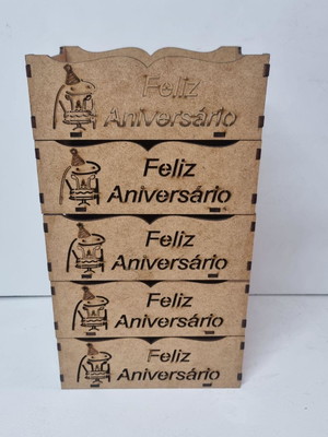 Bandeja mini flork feliz aniversário kit com 5 unidades