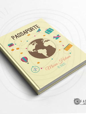 Álbum ou livro de memórias de viagens - passaporte 25