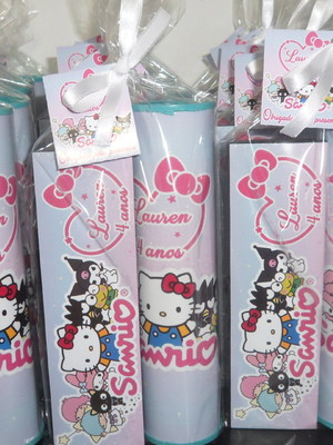 Kit pega vareta + domino tema hello kitty