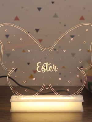 Luminária borboleta infantil luz noturna personalizada