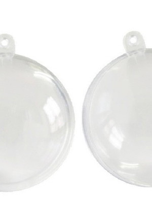 Bola acrílica transparente 8cm - pacote com 4 unidades