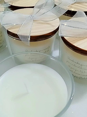 Combo 10 velas em vidro com tampa madeira 100ml