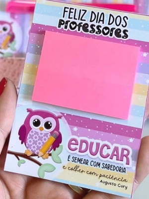 Mimo dia dos professores card com post it