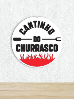 Cantinho do churrasco - quadro mdf - 35 x 35 cm