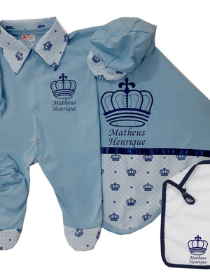 Saída maternidade azul personalizada