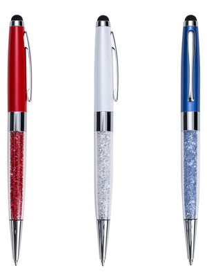 Caneta metal cristal com touch personalizada como desejar