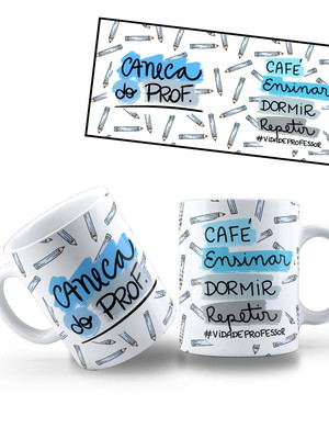 Caneca da professor café ensinar dormir repetir