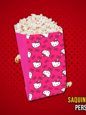 Saquinho de pipoca - hello kitty