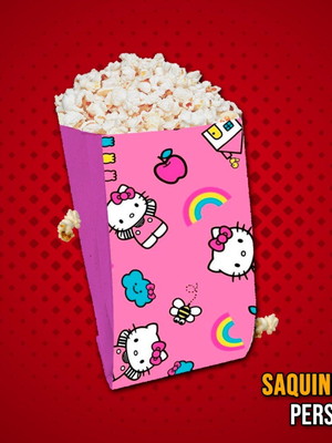 Saquinho de pipoca - hello kitty