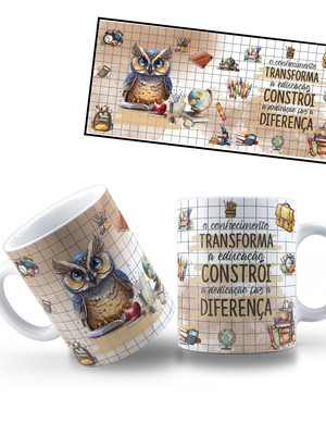 Caneca o conhecimento transforma a educação professores