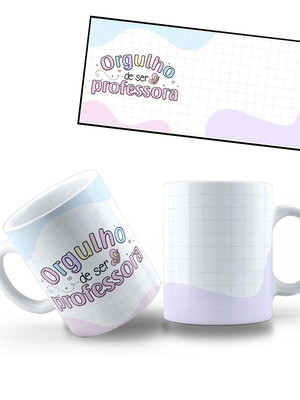 Caneca orgulho de ser professora lilás