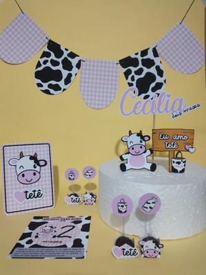 Kit mesversário menina - eu amo tetê