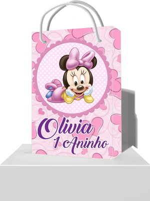 20 sacolinhas tema da minnie infantil aniversário de 1 ano